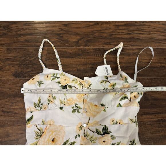 Monteau Dress Womens Floral Midi Linen Blend Tank Beach Bohemian Floral Sz:Med - Picture 9 of 10